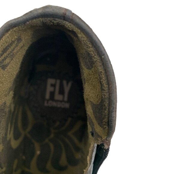 Fly London "Yip" Grey Janeda Ranch Wedge Bootie Women's Size 39/US 8-8.5 - Picture 11 of 11